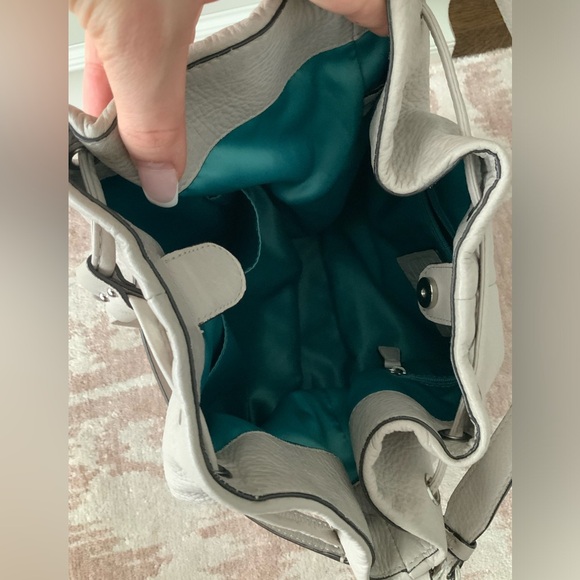 Vintage Y2K 2011 COACH Madison F1120-17016 Leather Drawstring Grey Bag LIKE NEW - Picture 5 of 16